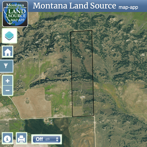 Ranch With Home And Barns Nestled In Bull Mountains map image