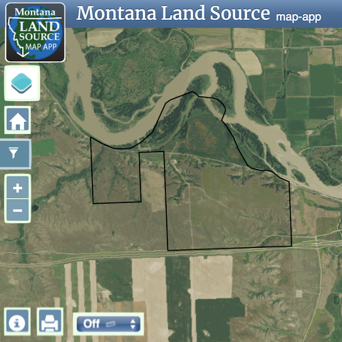 Sportsman's Property Nestled Along The Yellowstone River map image