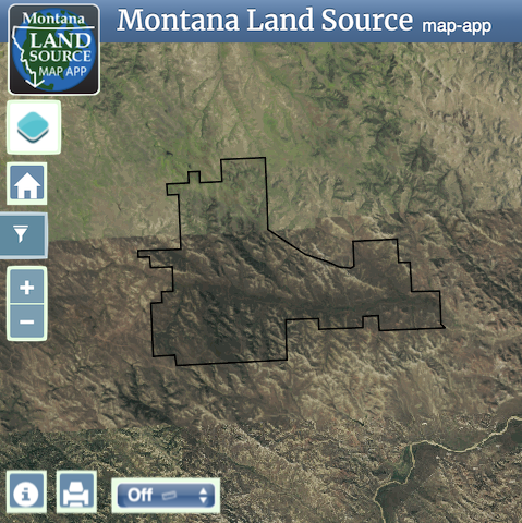Wyoming Montana Border Ranch map image